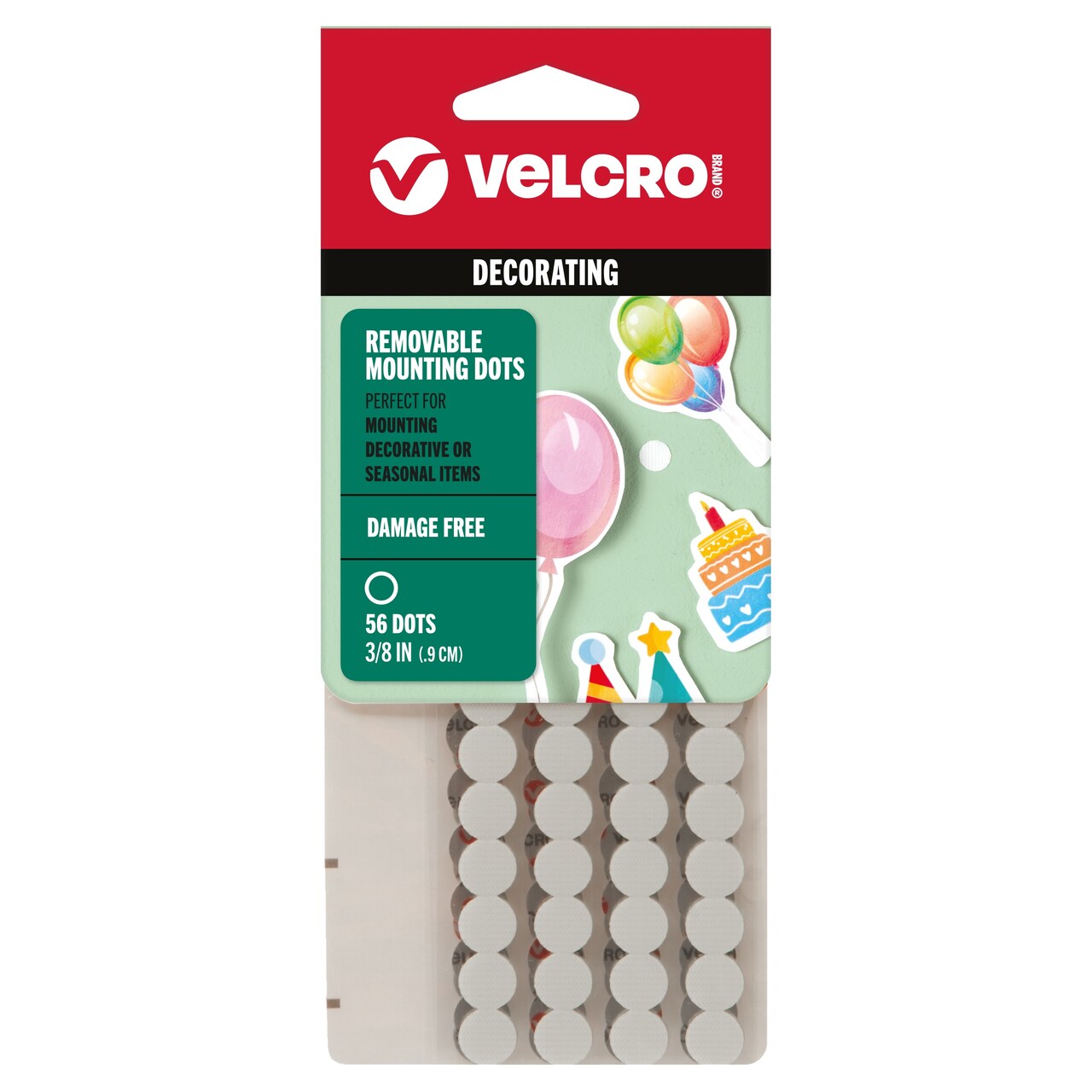 VELCRO(R) Brand Removable Mounting Circles 56/Pkg-0.375"